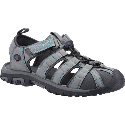 Grey-Turquoise - Front - Cotswold Womens-Ladies Colesbourne Recycled Sandals
