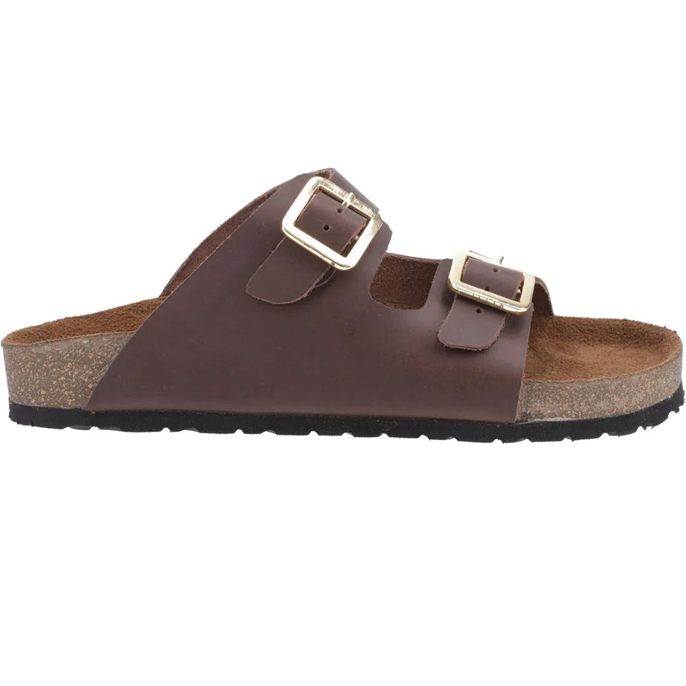 Brown - Lifestyle - Cotswold Womens-Ladies Lushill Leather Mule Sandals