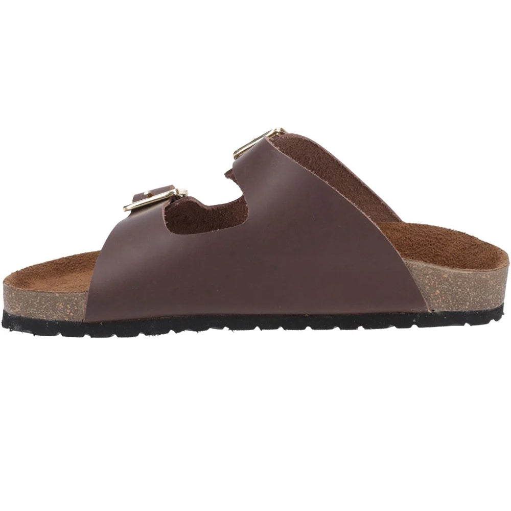 Brown - Pack Shot - Cotswold Womens-Ladies Lushill Leather Mule Sandals