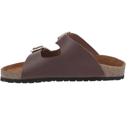 Brown - Pack Shot - Cotswold Womens-Ladies Lushill Leather Mule Sandals