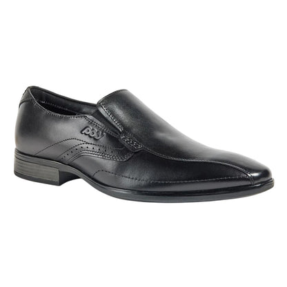 Black - Front - POD Mens Earl Leather Shoes