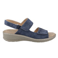 Navy - Side - Fleet & Foster Womens-Ladies Bernice Leather Sandals