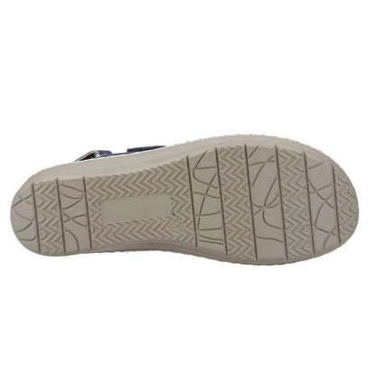 Navy - Pack Shot - Fleet & Foster Womens-Ladies Bernice Leather Sandals