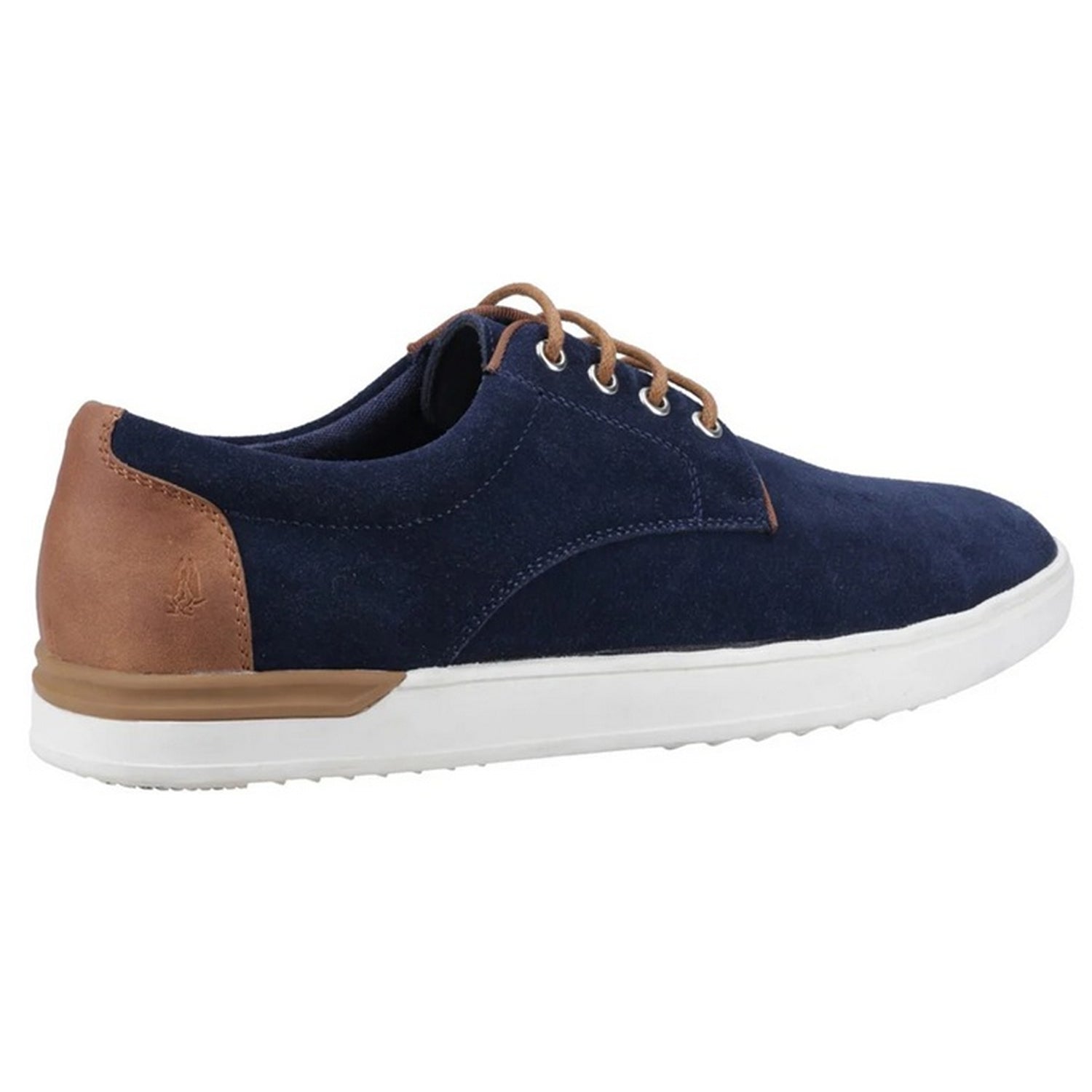 Navy - Back - Hush Puppies Mens Joey Suede Lace Up Trainers