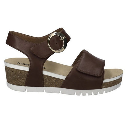 Brown Cognac - Side - Josef Seibel Womens-Ladies Quinn 16 Leather Sandals