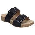 Black - Front - Josef Seibel Womens-Ladies Tonga Leather Slip-on Sandals