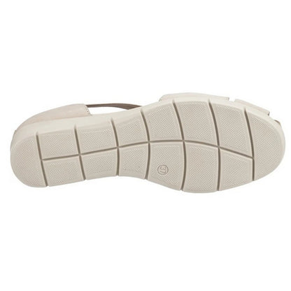 Taupe - Side - Fleet & Foster Womens-Ladies Dolly Leather Sandals