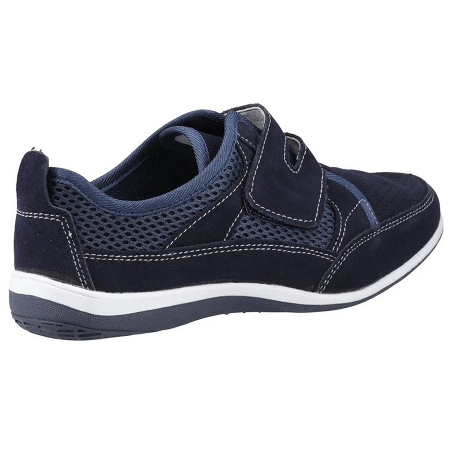 Navy - Back - Fleet & Foster Womens-Ladies Pamela Leather Trainers