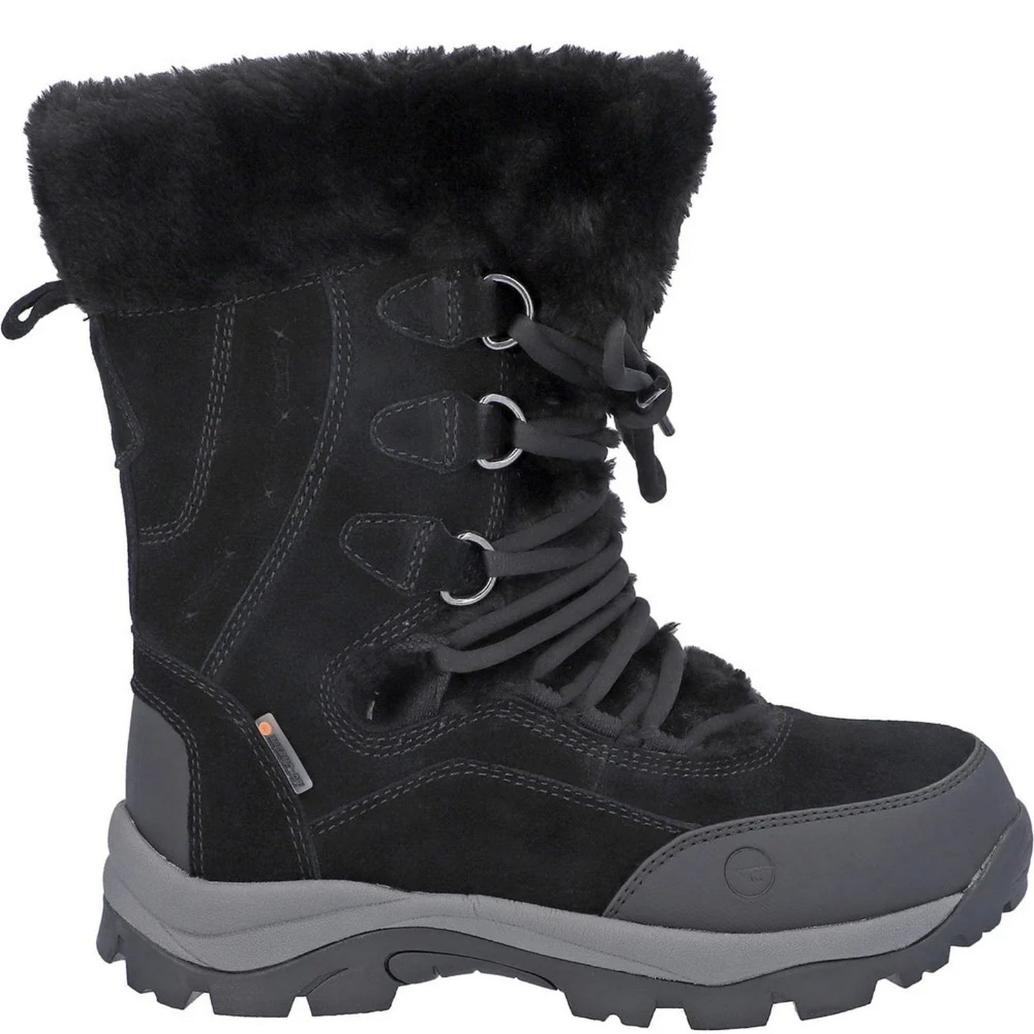 Black - Side - Hi-Tec Womens-Ladies Mortiz 200 Leather Hiking Boots