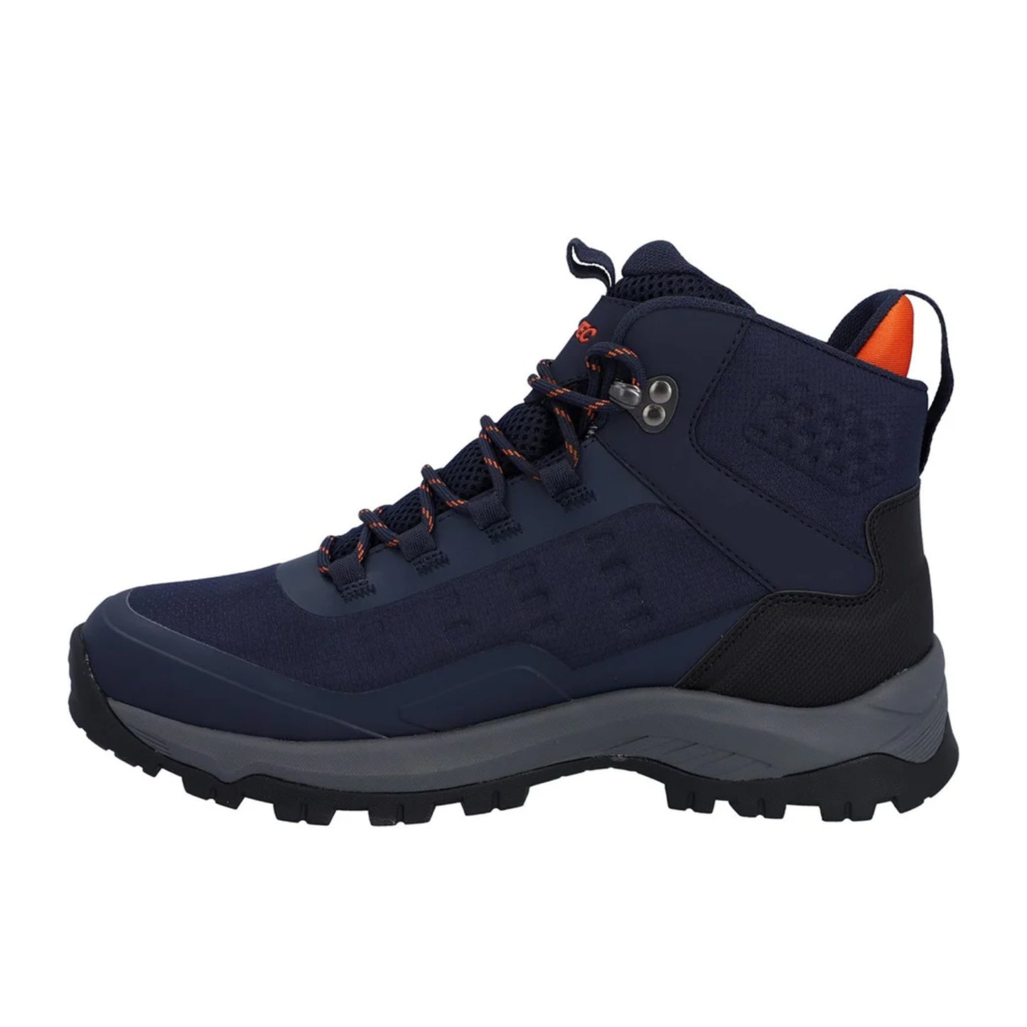Navy-Orange - Side - Hi-Tec Mens Storm Expedition Boots