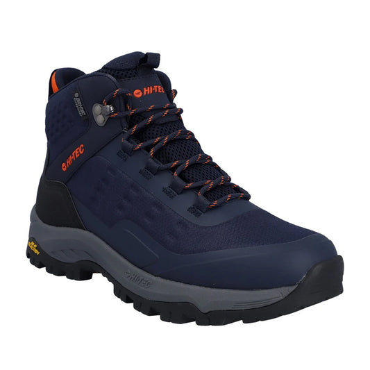 Navy-Orange - Front - Hi-Tec Mens Storm Expedition Boots