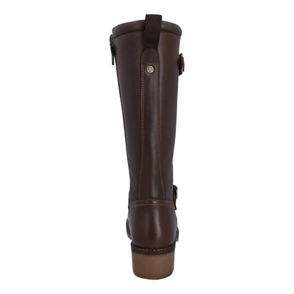 Brown - Back - Hunter Womens-Ladies Iona Tall Leather Knee-High Boots