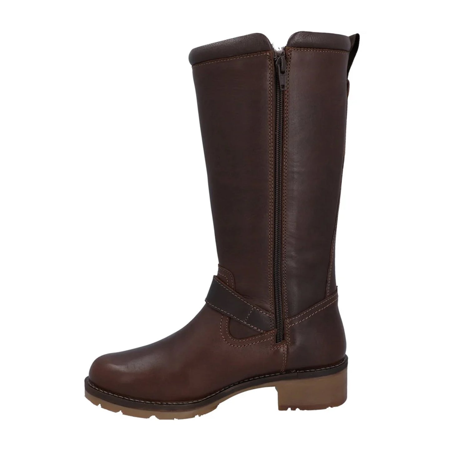 Brown - Side - Hunter Womens-Ladies Iona Tall Leather Knee-High Boots