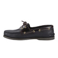Amaretto-Black - Side - Sperry Mens Authentic Full Grain Leather 2 Eyelet Boat Shoes