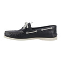 Navy - Side - Sperry Mens Authentic Full Grain Leather 2 Eyelet Boat Shoes