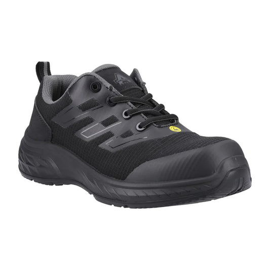 Black - Front - Amblers Mens AS712C Safety Trainers