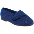 BLUE - Front - GBS Wilma Ladies Wide Fit Slipper - Womens Slippers