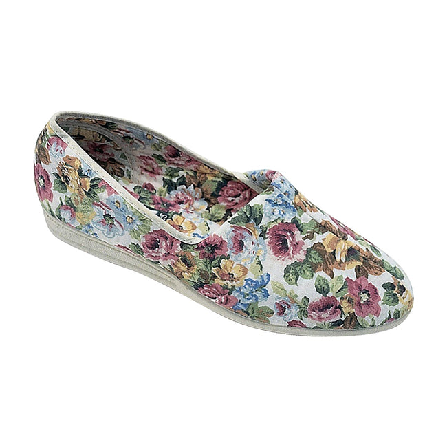 BEIGE - Front - Mirak Womens-Ladies Patricia Cotton Slip-On Summer Shoes