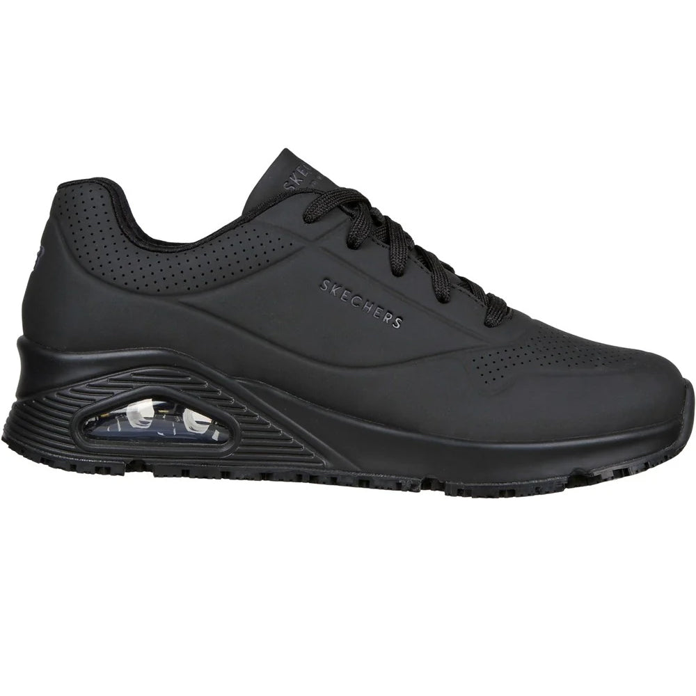 Black - Side - Skechers Mens Uno Sr - Sutal Safety Trainers