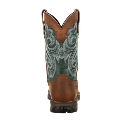 Brown-Evergreen - Back - Durango Womens-Ladies Lady Rebel Pro Full Grain Leather Cowboy Boots