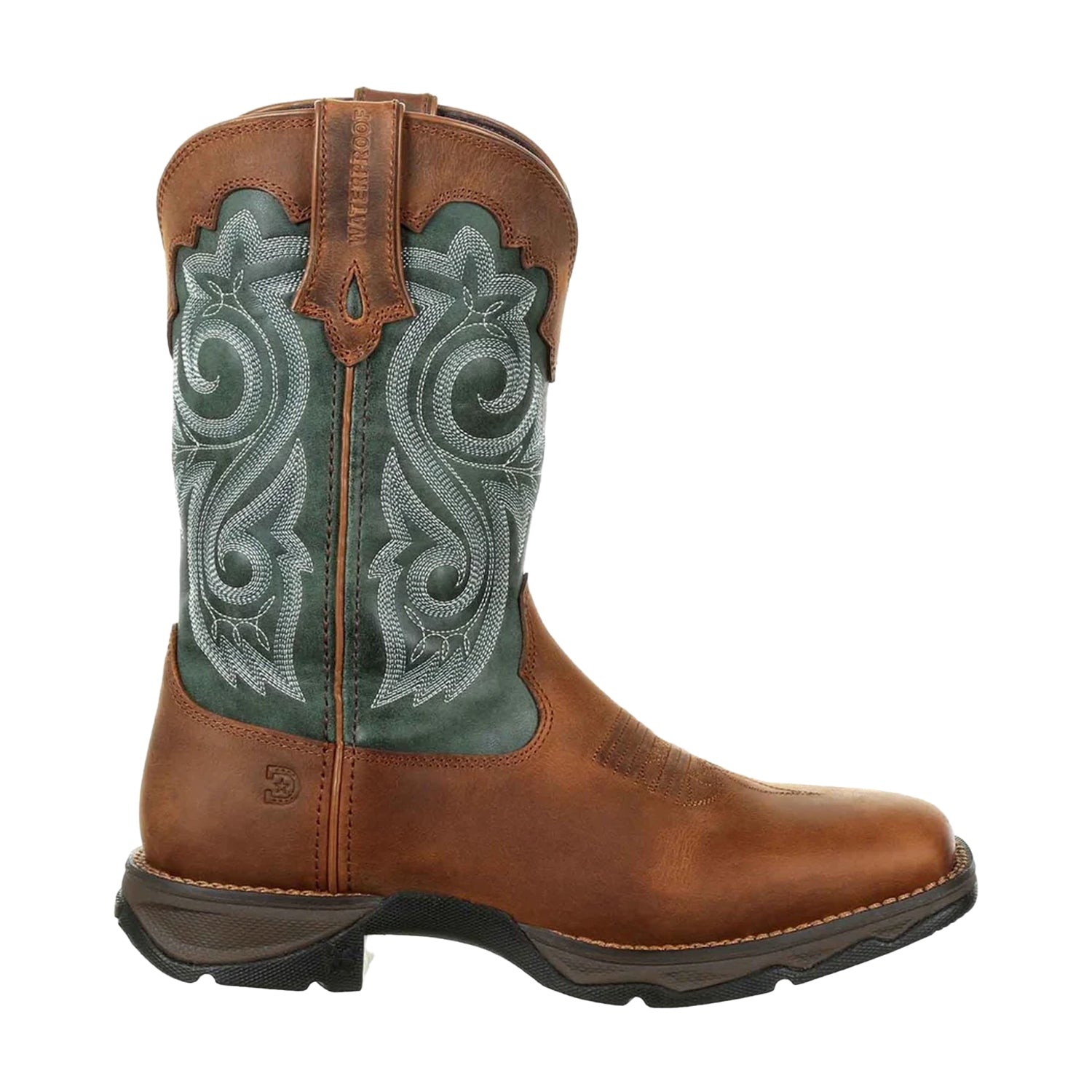 Brown-Evergreen - Lifestyle - Durango Womens-Ladies Lady Rebel Pro Full Grain Leather Cowboy Boots