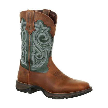 Brown-Evergreen - Front - Durango Womens-Ladies Lady Rebel Pro Full Grain Leather Cowboy Boots