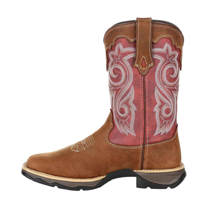 Briar Brown-Rusty Red - Side - Durango Womens-Ladies Lady Rebel Pro Full Grain Leather Cowboy Boots