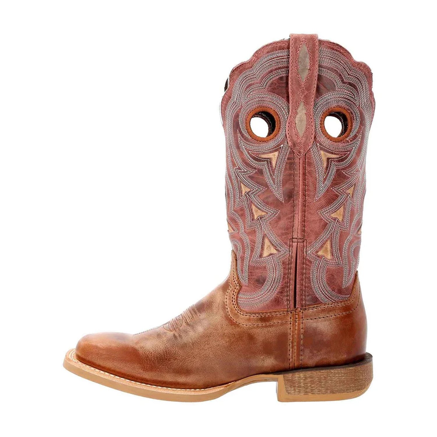 Dusty Brown-Sky Blue - Side - Durango Womens-Ladies Lady Rebel Pro Cowboy Boots