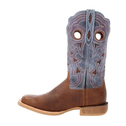 Golden Brown-Periwinkle - Side - Durango Womens-Ladies Lady Rebel Pro Cowboy Boots