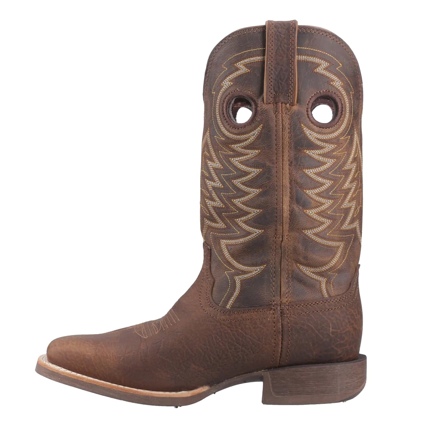 Brown - Side - Durango Mens Rebel Full Grain Leather Cowboy Boots