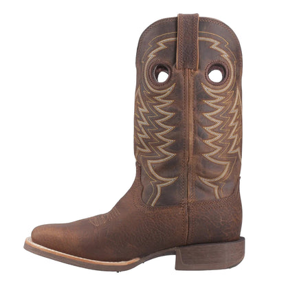 Brown - Side - Durango Mens Rebel Full Grain Leather Cowboy Boots