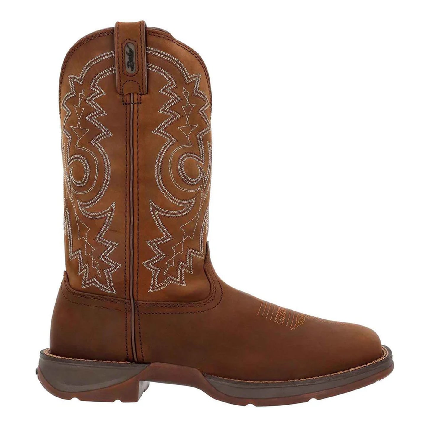Brown - Lifestyle - Durango Mens Rebel Full Grain Leather Cowboy Boots