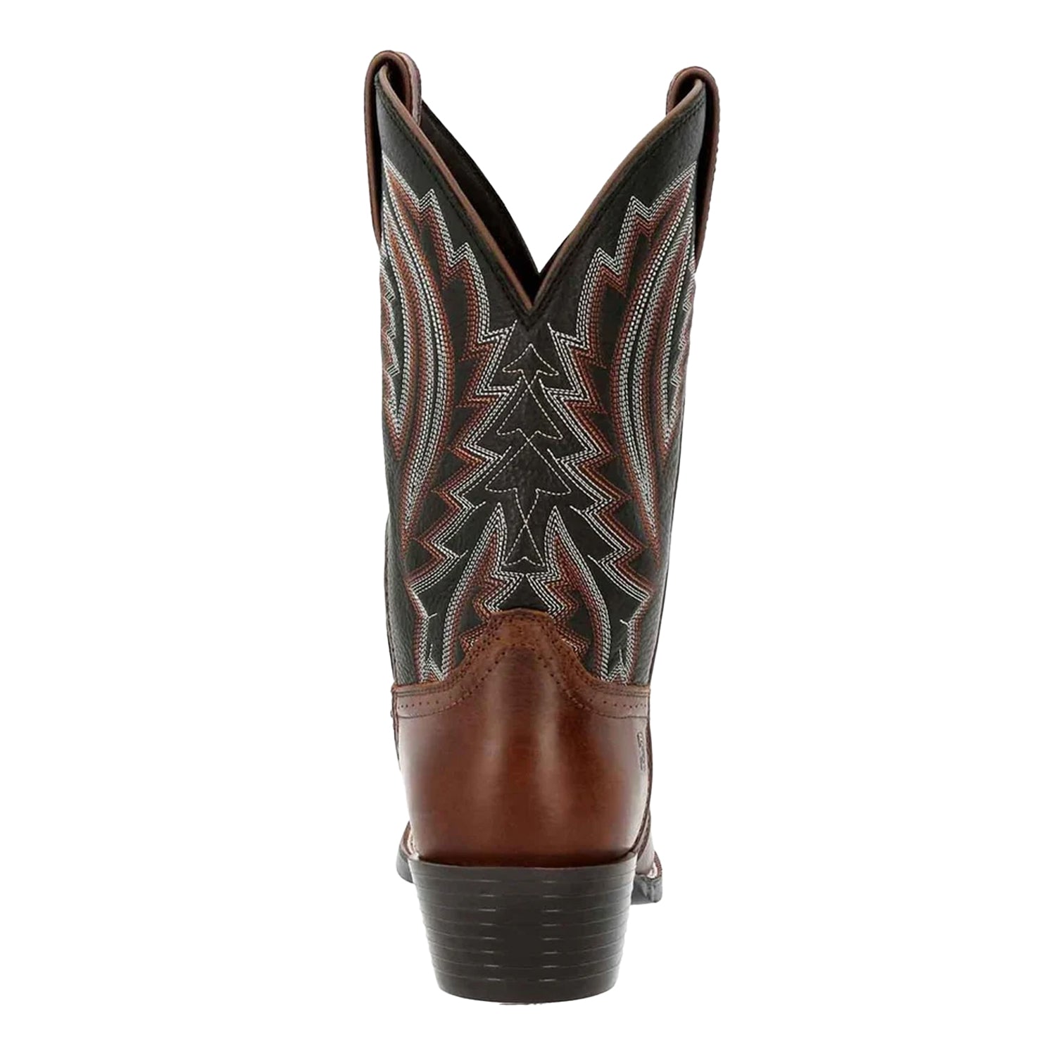 Dark Chestnut-Black Onyx - Back - Durango Mens Westward Full Grain Leather Cowboy Boots