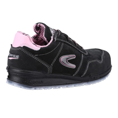 Black - Back - Cofra Womens-Ladies Alice S3 SRC Italian Leather Trainers
