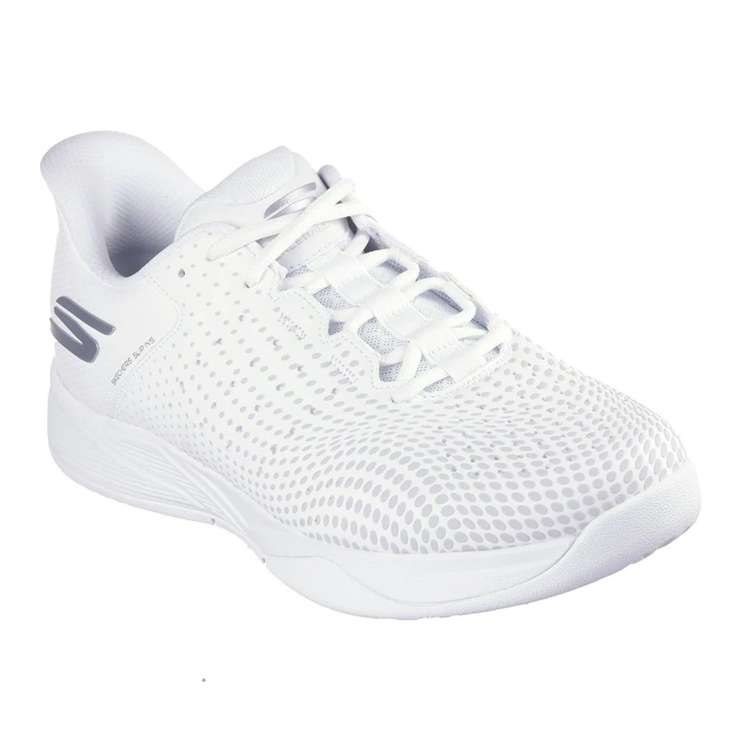 White - Front - Skechers Mens Viper Court Reload Relaxed Fit Trainers