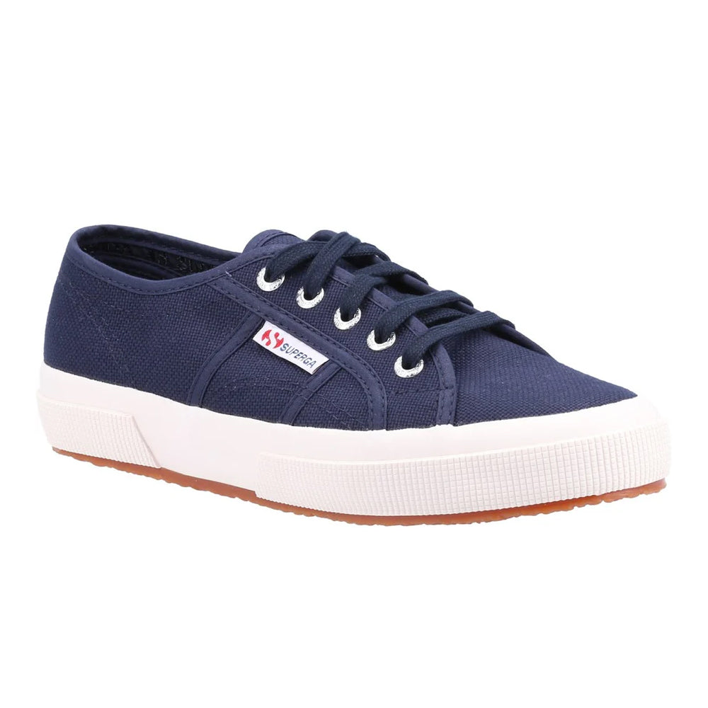 Navy-White - Front - Superga Womens-Ladies 2750 Cotu Classic Trainers