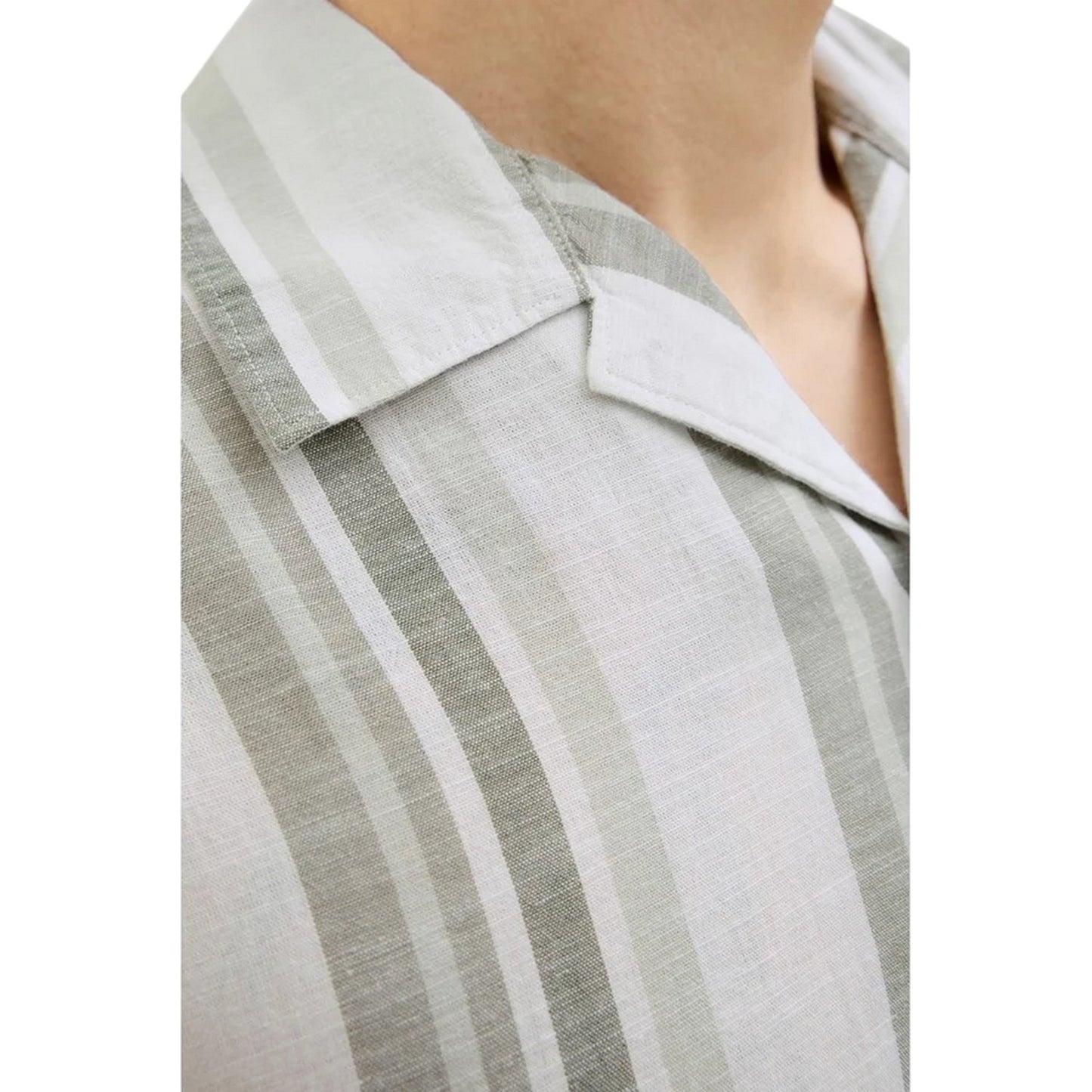 Vetiver - Side - Jack And Jones Mens Stripe Revere Collar Shirt