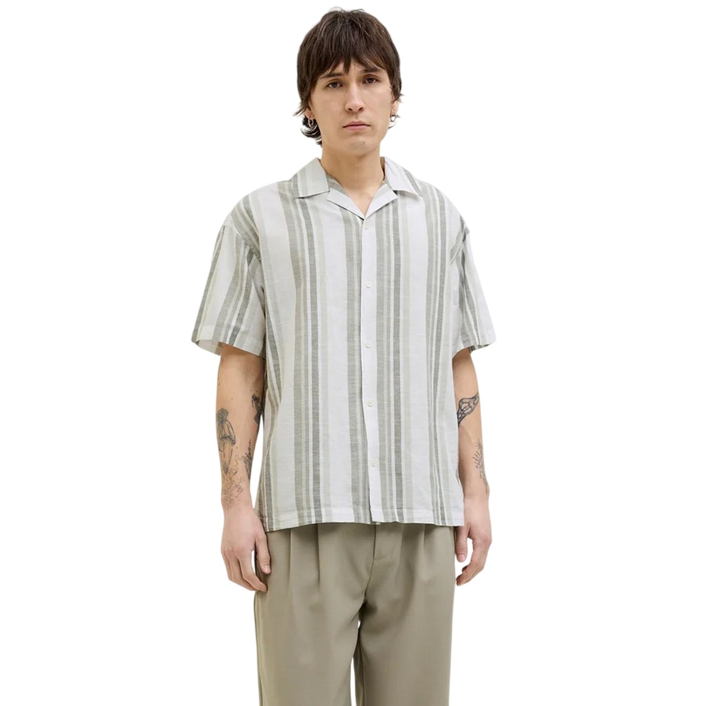 Vetiver - Lifestyle - Jack And Jones Mens Stripe Revere Collar Shirt