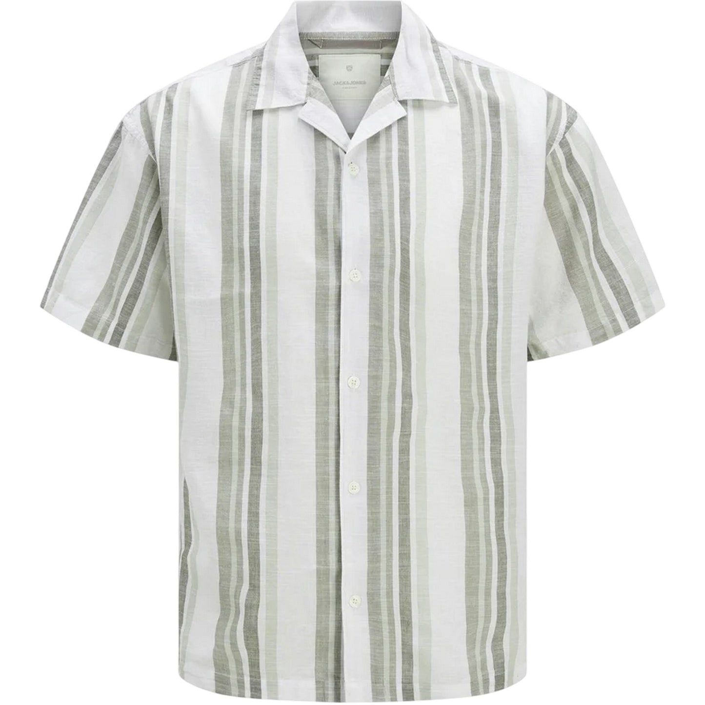 Vetiver - Front - Jack And Jones Mens Stripe Revere Collar Shirt