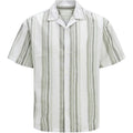 Vetiver - Front - Jack And Jones Mens Stripe Revere Collar Shirt