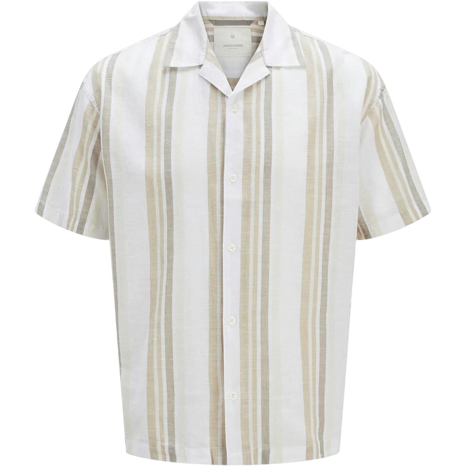 Travertine - Front - Jack And Jones Mens Stripe Revere Collar Shirt