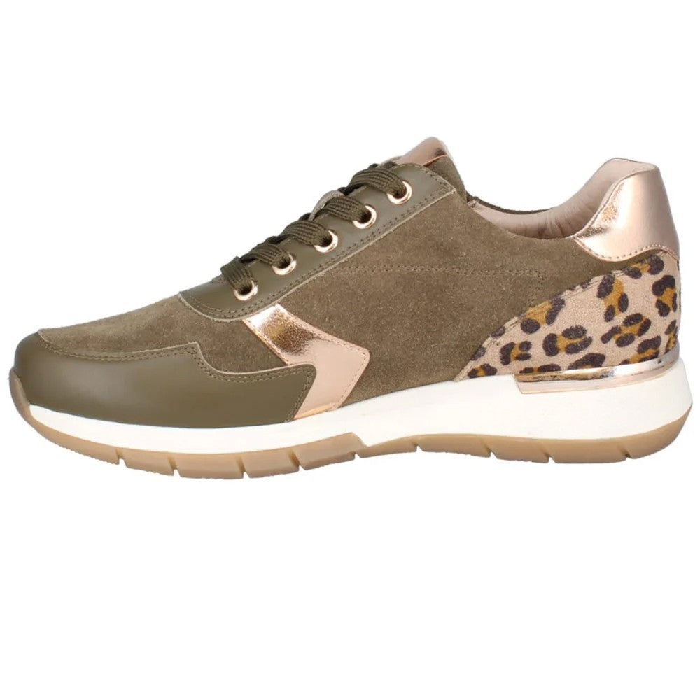 Olive - Pack Shot - Josef Seibel Womens-Ladies Emilia 01 Leather Trainers