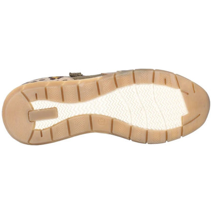 Olive - Side - Josef Seibel Womens-Ladies Emilia 01 Leather Trainers