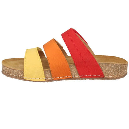 Yellow-Multicoloured - Pack Shot - Josef Seibel Womens-Ladies Hannah 03 Leather Mule Sandals