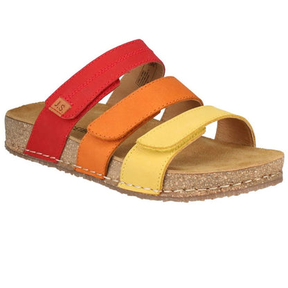Yellow-Multicoloured - Front - Josef Seibel Womens-Ladies Hannah 03 Leather Mule Sandals