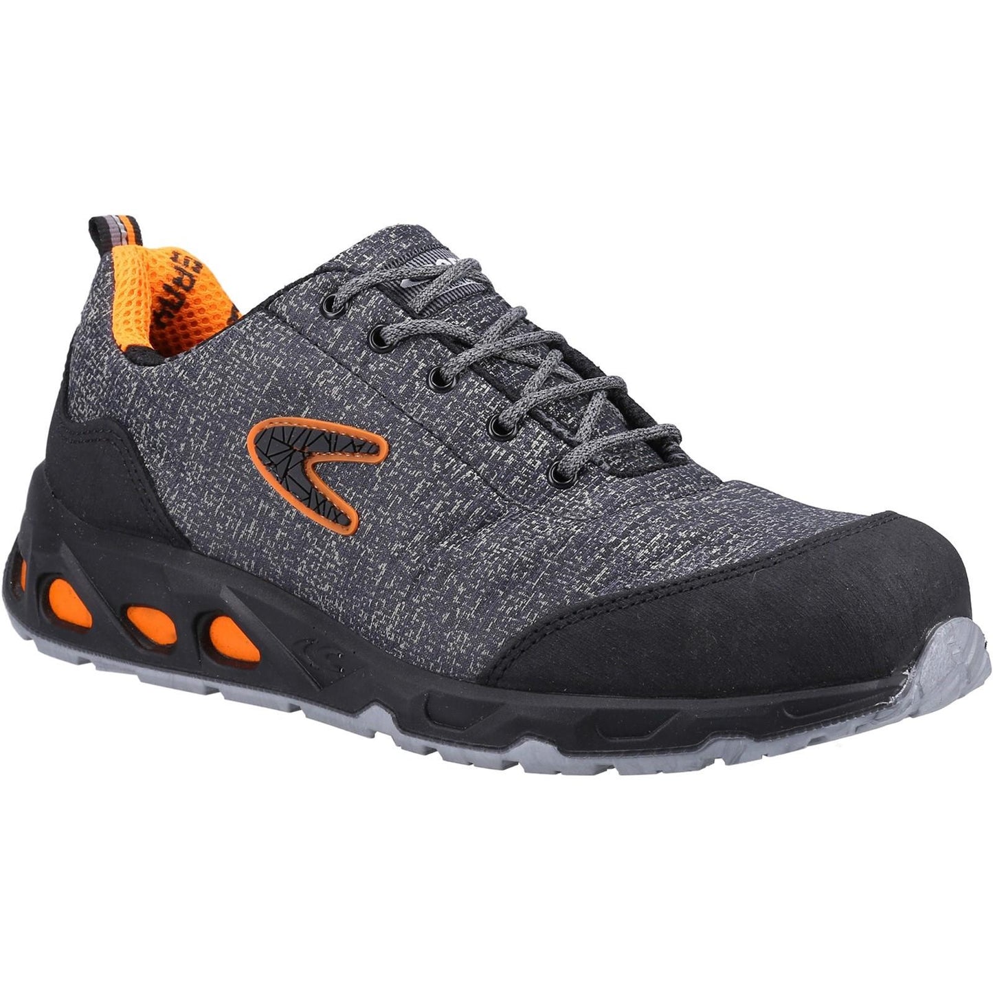 Grey-Orange - Front - Cofra Mens Reconverted Trainers