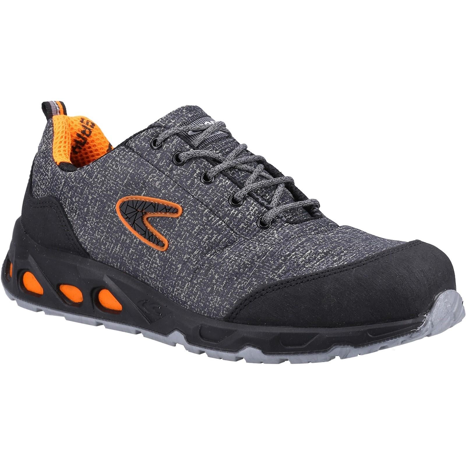 Grey-Orange - Front - Cofra Mens Reconverted Trainers