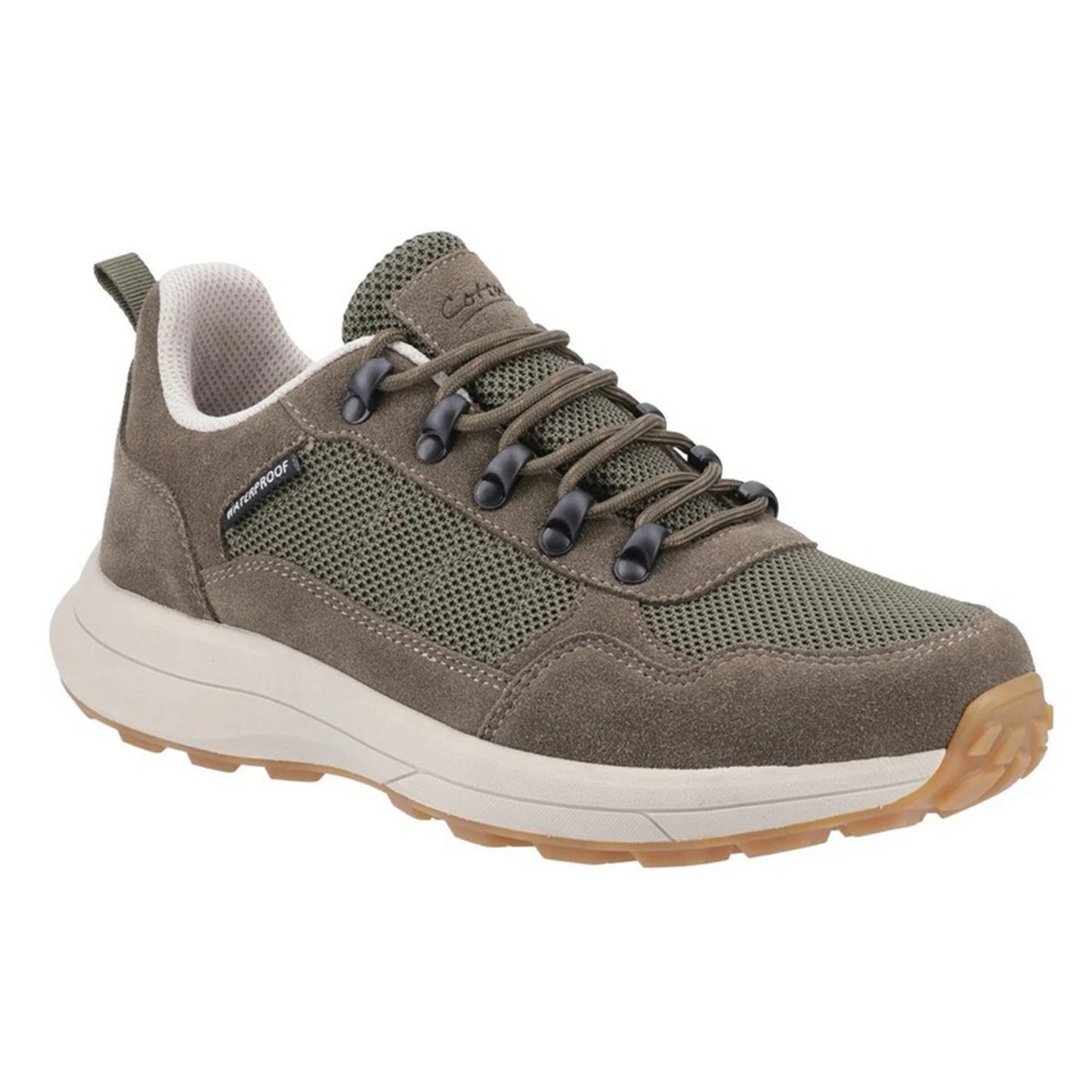Khaki Green - Front - Cotswold Mens Elmfield Suede Trainers