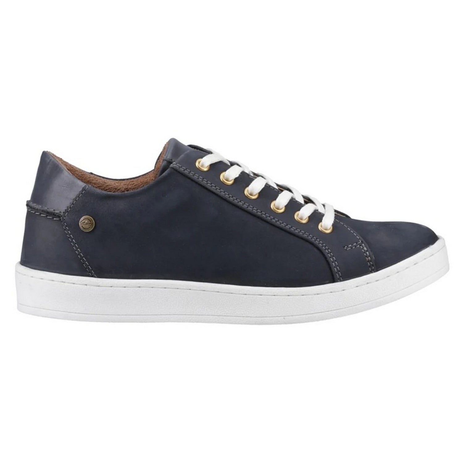 Navy - Side - Cotswold Mens Radcot Leather Trainers