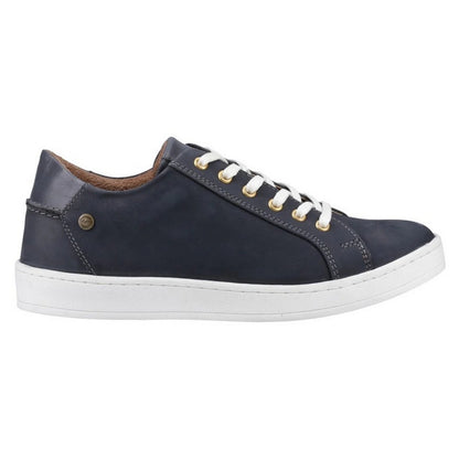 Navy - Side - Cotswold Mens Radcot Leather Trainers